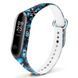Ремінець з малюнком для Xiaomi Mi Band 5/6 Сніжинки / Чорний 44115