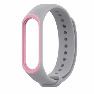 Ремінець Silicone для Xiaomi Mi Band 3/4 Gray / Pink 38724