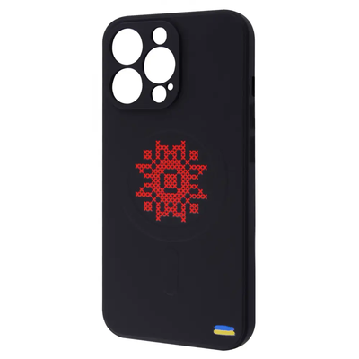 Чехол патриотический WAVE Ukraine Edition MagSafe для iPhone 13 Pro Vyshyvanka shirt / Black 63244