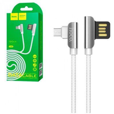 Кабель Hoco U42 Exquisite Steel USB - MicroUSB 2.4A 1.2м White 36514