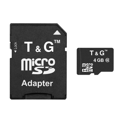 Карта памяти T&G MicroSDHC 4GB Class 10 c адаптером Black 81055