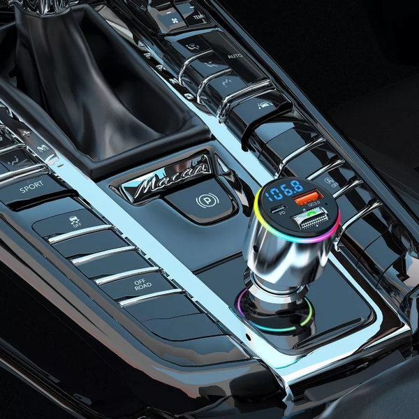 Автомобільний FM модулятор Proove Power Drive PD30W+QC3.0 Type-C+USB+AUX Silver 89259