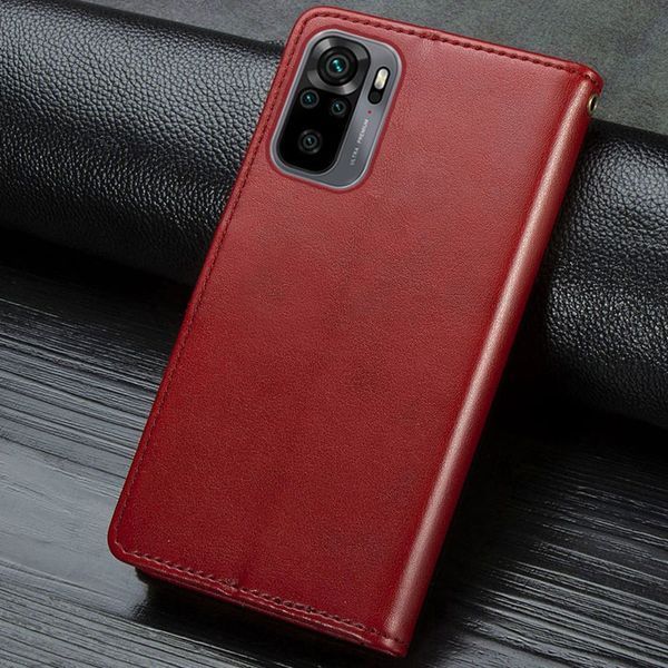 Чехол-книжка ETMA Gelan для Xiaomi Redmi Note 10 / Note 10s / Poco M5s Красный 54529
