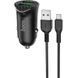Автомобільний зарядний пристрій Hoco Z39 + Quick Charge 3.0 + USB Cable MicroUSB 2USB / 18W Black 57720 1