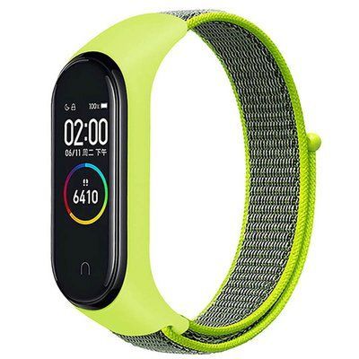 Ремешок Nylon для Xiaomi Mi Band 3/4/5/6 Салатовый 43621