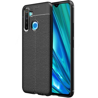 Чехол Imkoz с имитацией кожи для Realme 5 Черный 41148