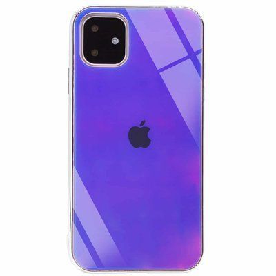Чохол TPU+Glass Gradient Rainbow для Iphone 11 Фіолетовий 38653