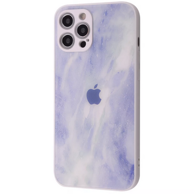 Чохол TPU+Glass Marble Clouds для Iphone 12 Pro Max White 60351