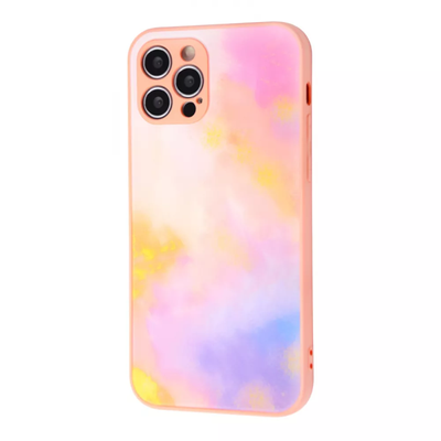 Чохол TPU+Glass Bright NoLogo для Iphone 12 Pro Pink / purple 61280