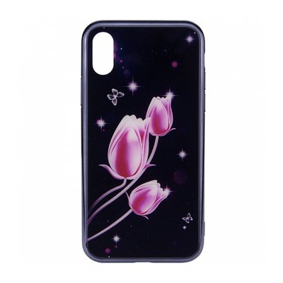 Чехол TPU+Glass Fantasy для Iphone XR Тюльпан 35215