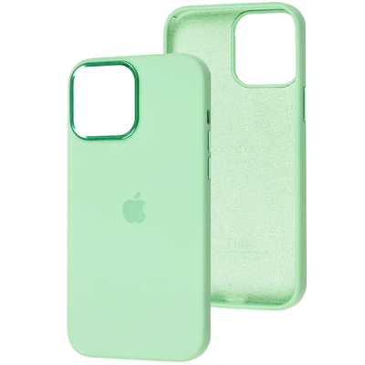 Чехол Silicone Case Metal для Iphone 13 Зеленый / Pistachio 80599