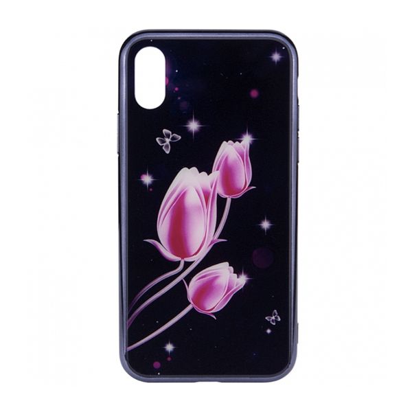 Чохол TPU+Glass Fantasy для Iphone XR Тюльпан 35215