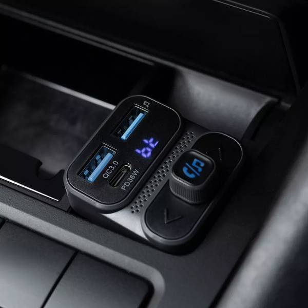 Автомобільний FM модулятор Proove Luxor SE 36W (PD+QC3.0) Type-C+USB Gray 89260