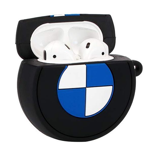 Чехол Logo с карабином для Apple Airpods BMW / Черный 50588