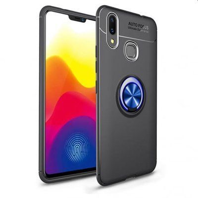 Чехол Din Color Magnet Ring для Huawei P Smart 2019 / Honor 10 Lite Черный / Синий 39578