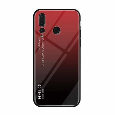 Чехол TPU+Glass Gradient HELLO для Huawei Nova 4 Red / Black 33287