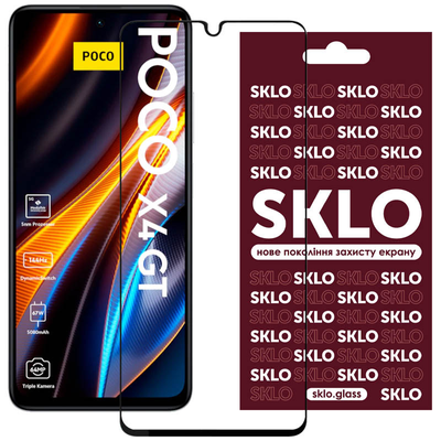 Защитное стекло Premium SKLO для Xiaomi Poco X4 GT Black 68223