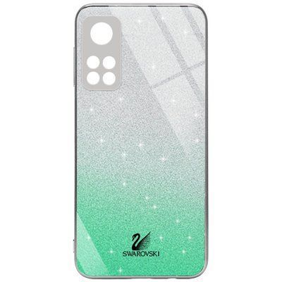 Чохол TPU+Glass Swarovski Full для Xiaomi Mi 10T / Mi 10T Pro Бірюзовий 56065