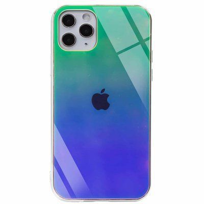 Чехол TPU+Glass Gradient Rainbow для Iphone 11 Pro Max Зеленый 38659