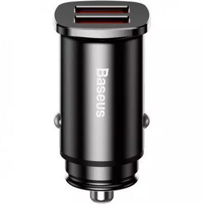 Автомобильное зарядное устройство Baseus Square Metal PD 3.0 Quick Charge 3.0 2USB / 30W Black 57728