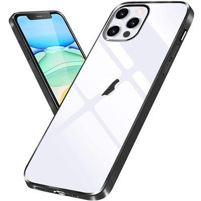 Чохол Glossy edging для Iphone 12 / 12 Pro Прозорий / Чорний 50696