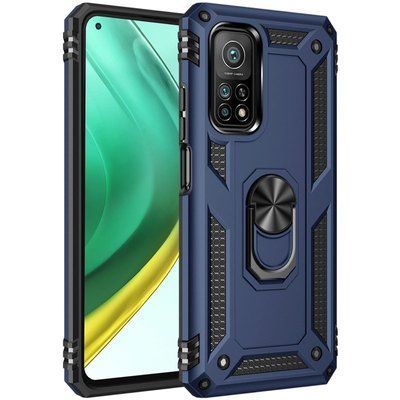 Противоударный чехол Serg Magnet Ring для Xiaomi Mi 10T / Mi 10T Pro Темно-синий 52623