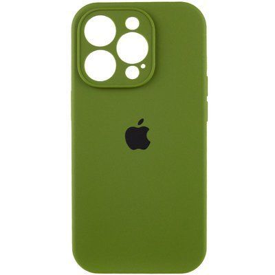 Чохол Silicone Case із захистом камери для Iphone 15 Pro Зелений / Dark Olive 83910