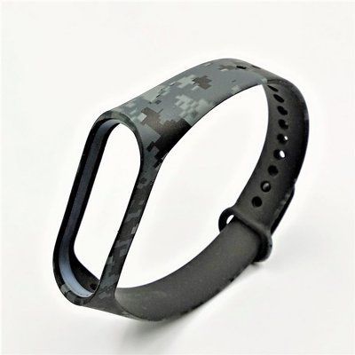 Ремешок Silicone для Xiaomi Mi Band 3/4 Camouflage Pixel Black / Gray 38731