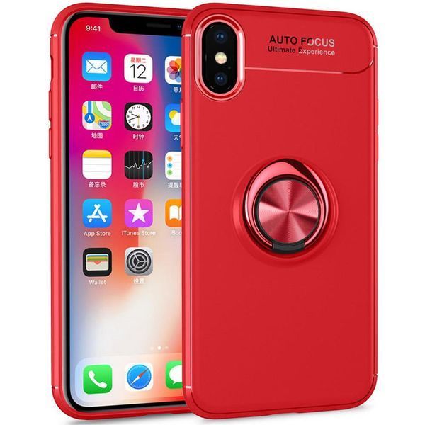 Чехол Din Color Magnet Ring для Iphone X / XS Черный / Синий 52911