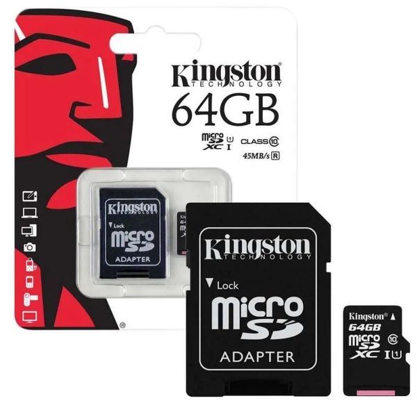 Карта пам'яті Kingston MicroSD 64GB Class HC-I 10 Black 37852