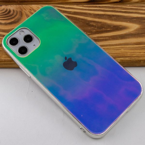 Чехол TPU+Glass Gradient Rainbow для Iphone 11 Pro Max Зеленый 38659