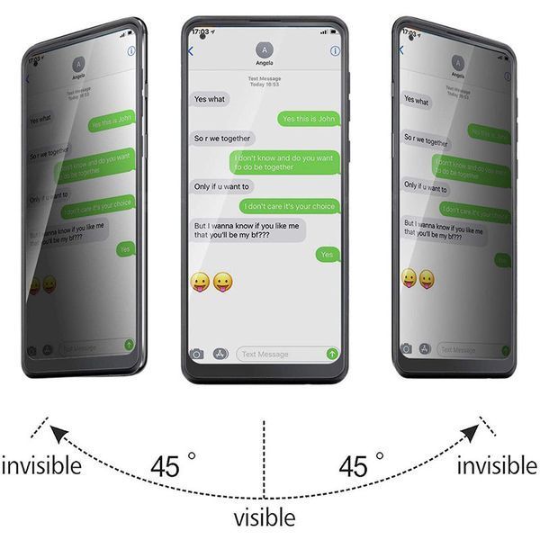 Защитное стекло Антишпион Privacy для Samsung Galaxy A21s Black 50145