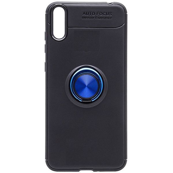 Чехол Din Color Magnet Ring для Iphone X / XS Черный / Синий 52911