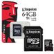 Карта памяти Kingston MicroSD 64GB Class HC-I 10 Black 37852