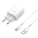 Сетевое зарядное устройство Hoco C73A + кабель + Type-C 2USB 2.4A White 41215 6