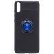Чехол Din Color Magnet Ring для Iphone X / XS Черный / Синий 52911 2