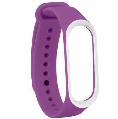 Ремінець Silicone для Xiaomi Mi Band 3/4 Purple / White 38726