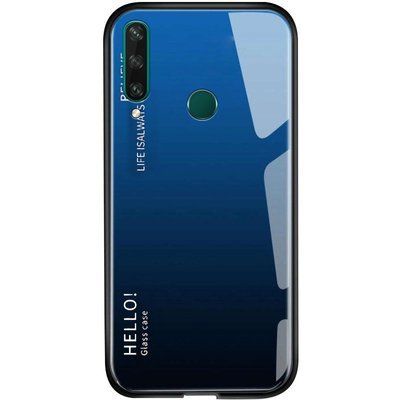 Чохол TPU+Glass Gradient HELLO для Huawei Y6P Синій / Чорний 43865
