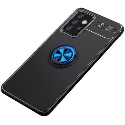 Чехол Din Color Magnet Ring для Samsung Galaxy A52 / A52s Черный / Синий 54833