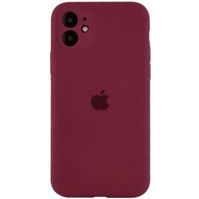 Чохол Silicone Case з захистом камери для Iphone 12 Бордовий / Plum 53010