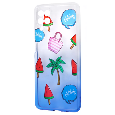 Чехол WAVE Sweet Acid для Samsung Galaxy A12/М12 White / Blue / Palm 60768