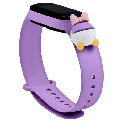 Ремінець Silicone Cartoon Face для Xiaomi Mi Band 3/4 Бузковий / Поночка 52170