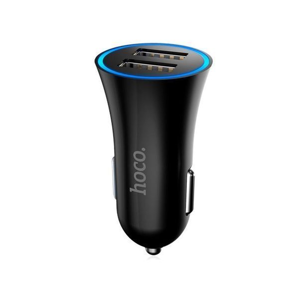 Автомобільний зарядний пристрій Hoco UC204 2USB / 2.4A Black 57722