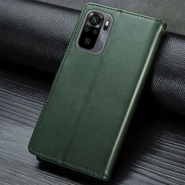 Чехол-книжка ETMA Gelan для Xiaomi Redmi Note 10 / Note 10s / Poco M5s Зеленый 54531