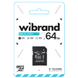Карта пам'яті Wibrand microSDHC (UHS-1) 64Gb class 10 (adapter SD) Black 88507 2