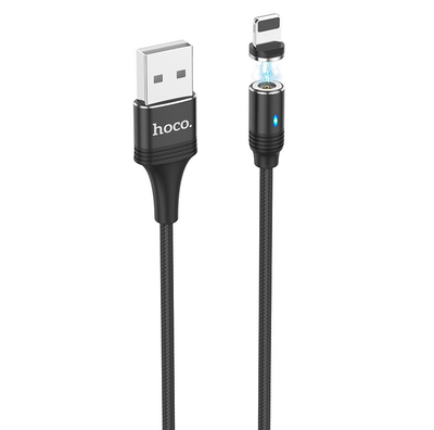 Кабель Hoco U76 Fresh magnetic USB to Lightning 2.4A 1.2м Black 80256