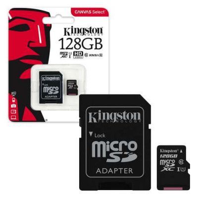 Карта памяти Kingston MicroSD 128GB Class HC-I 10 Black 37853