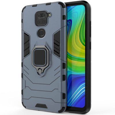 Противоударный чехол Transforme Ring для Xiaomi Redmi Note 9 Серый / Metal slate 43028