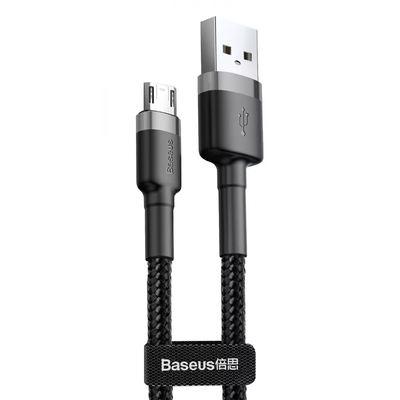 Кабель Baseus Cafule USB to MicroUSB 2.4A 1m Gray/Black 81636