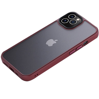 Чехол Metal Buttons для Iphone 12 Pro Max Бордовый 69032